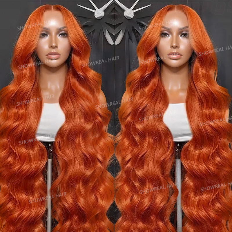 Show Real Ready To Wear Orange Ginger Body Wave Wig 13X4 And 4X4 HD Transparent Lace Frontal And Closure Wig 13X6 Glueless Lace Front Human Hair Wig