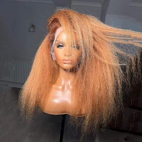 Show Real Vendor Highlight Human hair Yaki Straight Glueless Wigs Raw High Density Human Hair Per Plucked 13x4 HD Lace Front Glueless Wigs