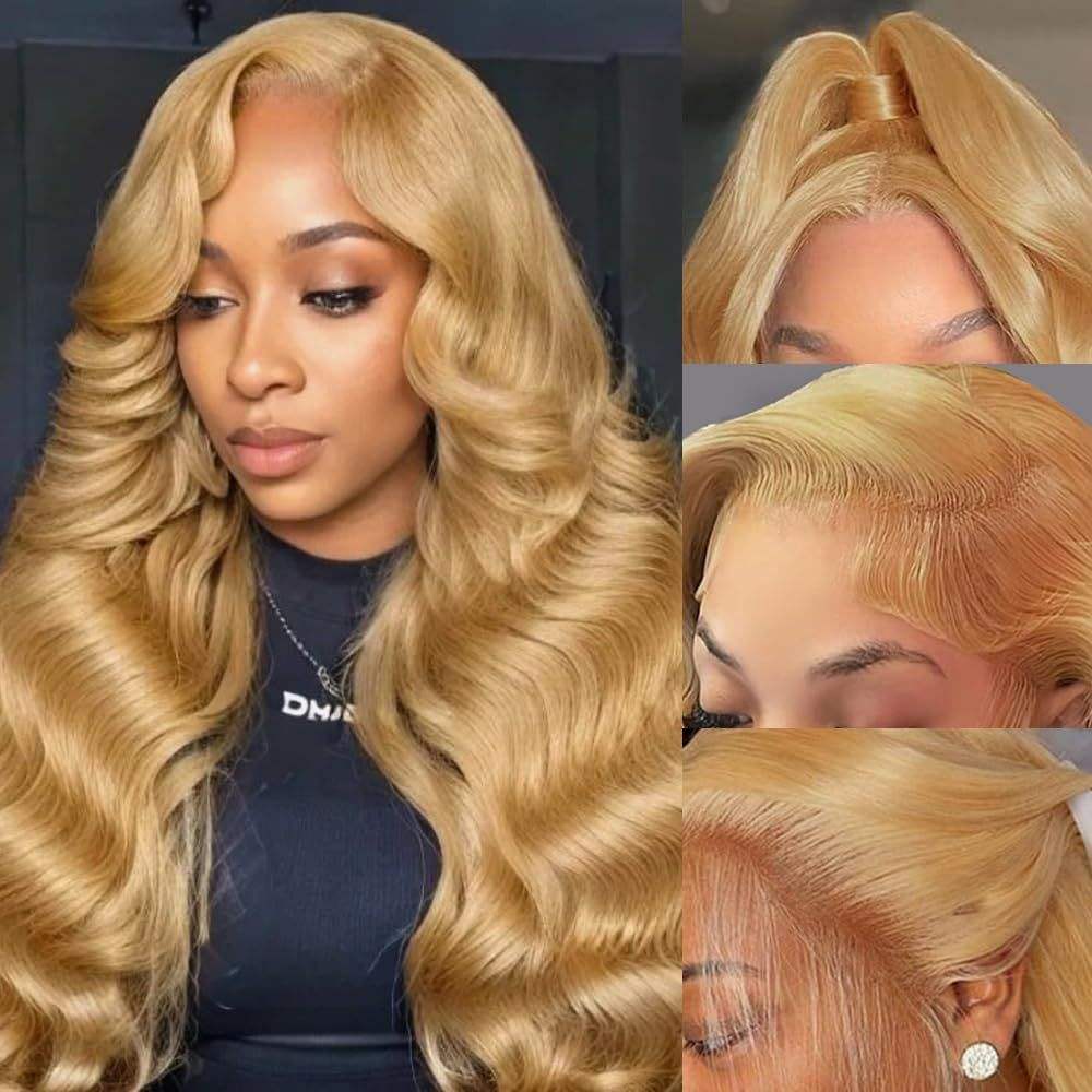 Show Real Body Wave Raw Human Hair Honey Blond Glueless Wigs Vietnamese Human hair HD Per plucked Swiss Lace Human hair wig For Women Vendor