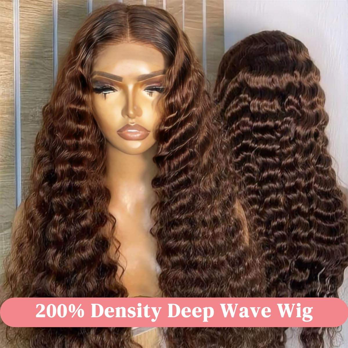 Show Real Water Wave Vietnamese Human Hair Brown Color Lace Front Wigs Remy Vietnamese Human hair Per Plucked 13x4 4x4 HD Transparent Lace Front Closure Glueless Wigs