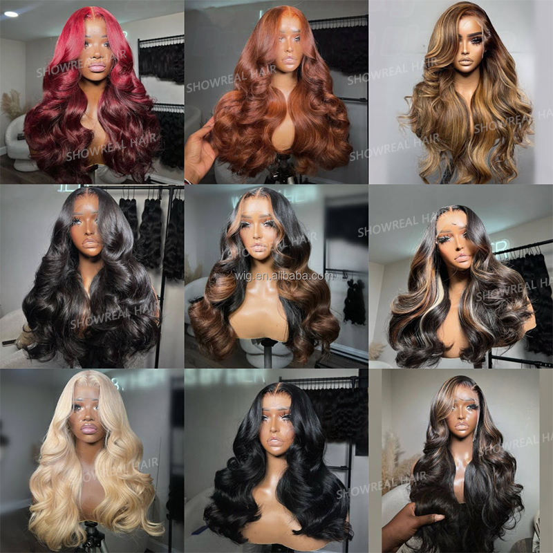 Show Real Wholesale Dark 99J Burgundy Pre-Plucked 13X4 And 4X4 HD Lace Frontal Closure Wig Body Wave13X6 Red Lace Front Human Hair Colored Wigs For Black Women