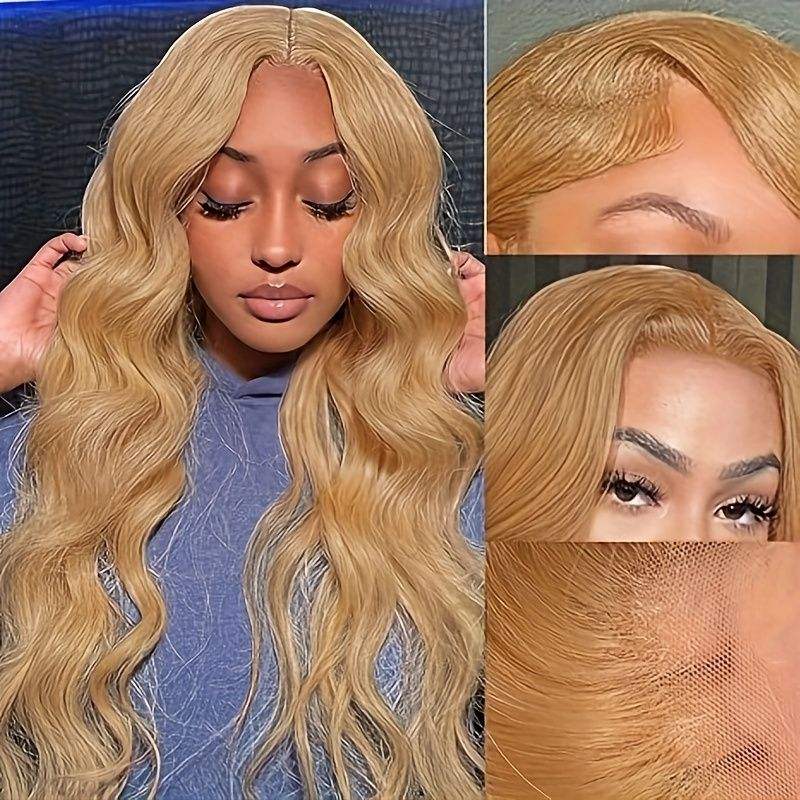 Show Real Body Wave Raw Human Hair Honey Blond Glueless Wigs Vietnamese Human hair HD Per plucked Swiss Lace Human hair wig For Women Vendor