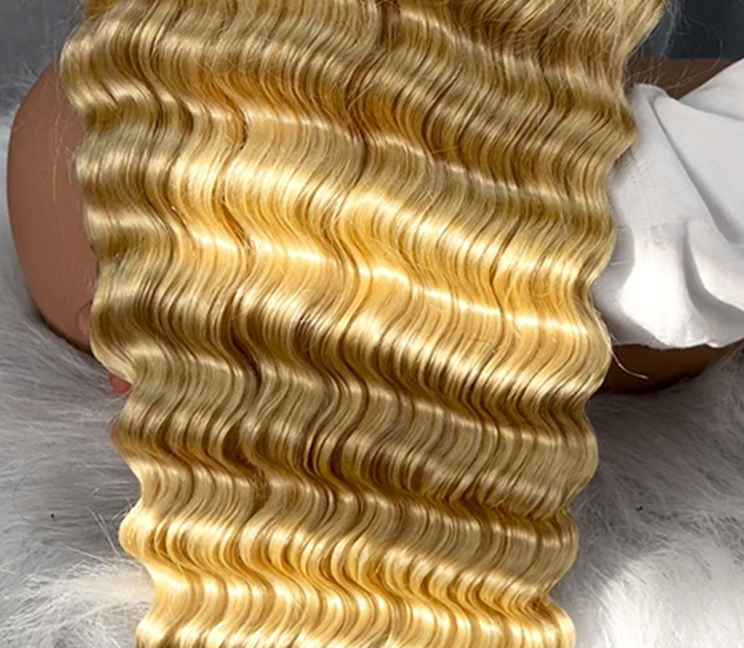 Customized Blonde 613 Lace Front Wigs Deep Wave Human Hair Lace Frontal Wig 13X4 HD Lace Frontal Wig Human Hair for Women