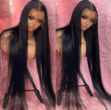 ShowReal 13X4 HD Transparent Lace Frontal Wig 13x6 Pre Plucked With Baby Hair 180% Density Straight Lace Wig Human Hair For Black Woman