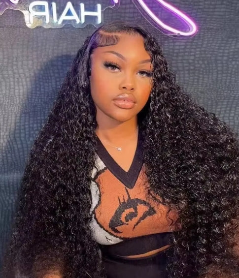 ShowReal Pre Everything 13x4 Lace Front Wigs Water Wave Lace Front Wig 5x5 HD Lace Frontal Wigs For Black Women Natural Black 180% Density