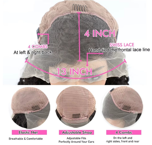 ShowReal 30 Inch Honey Blonde Ombre Lace Front Wig 13x4 Deep Wave Highlight Lace Front Wigs P4/27 HD Deep Wave Lace Frontal for Women with Baby Hair