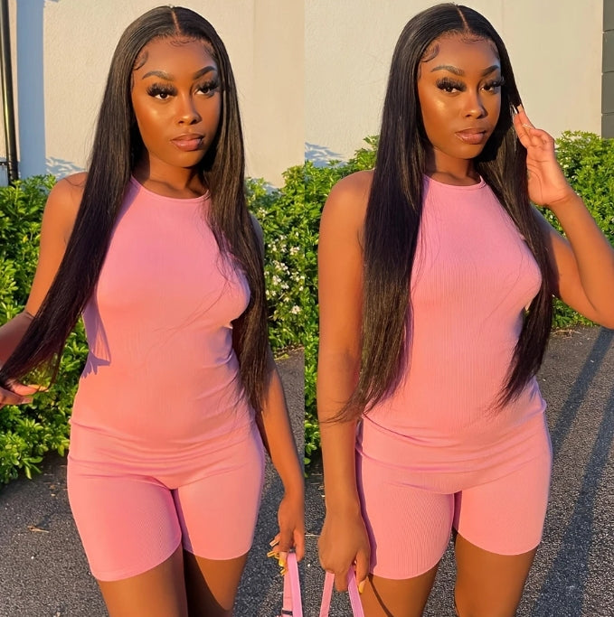 ShowReal 13X4 HD Transparent Lace Frontal Wig 13x6 Pre Plucked With Baby Hair 180% Density Straight Lace Wig Human Hair For Black Woman