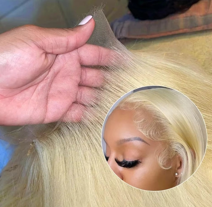 ShowReal 13x4 Blonde 613 Lace Front Wigs Straight Human Hair Lace Frontal Wig 13X4 HD Lace Frontal Wig Body Wave Lace Front Wig Human Hair for Women