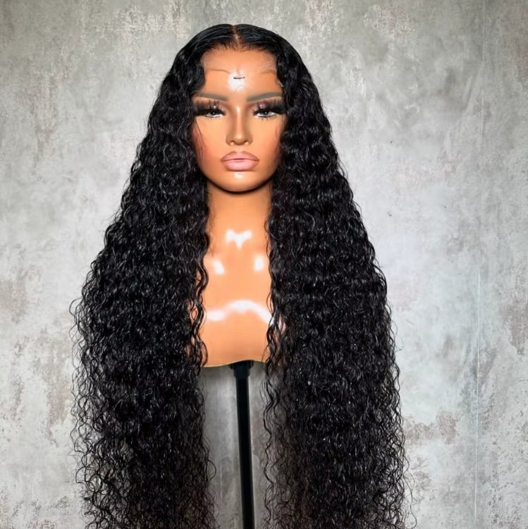 ShowReal Pre Everything 13x4 Lace Front Wigs Water Wave Lace Front Wig 5x5 HD Lace Frontal Wigs For Black Women Natural Black 180% Density