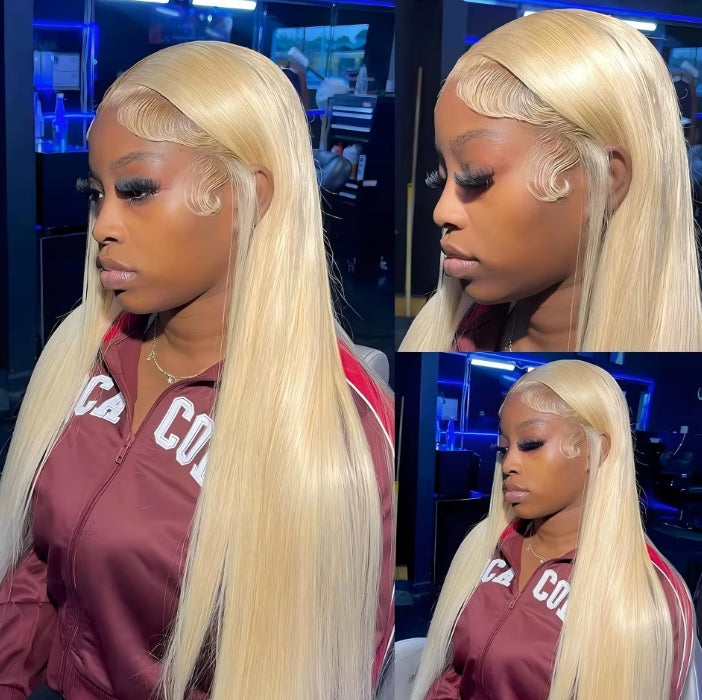 ShowReal 13x4 Blonde 613 Lace Front Wigs Straight Human Hair Lace Frontal Wig 13X4 HD Lace Frontal Wig Body Wave Lace Front Wig Human Hair for Women