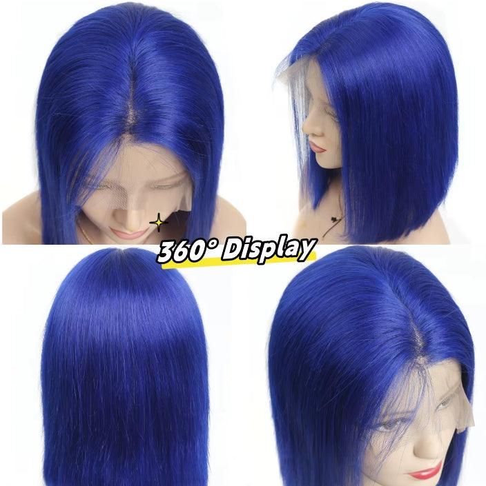 ShowReal Bob Wigs Human Hair 13x4 HD Lace Front Bob Wig Human Hair Short Straight Frontal Glueless Bob Wigs for Black Women Human Hair Pre Plucked with Baby Hair 180% Density