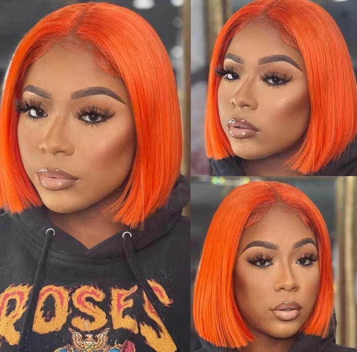 ShowReal Bob Wigs Human Hair 13x4 HD Lace Front Bob Wig Human Hair Short Straight Frontal Glueless Bob Wigs for Black Women Human Hair Pre Plucked with Baby Hair 180% Density