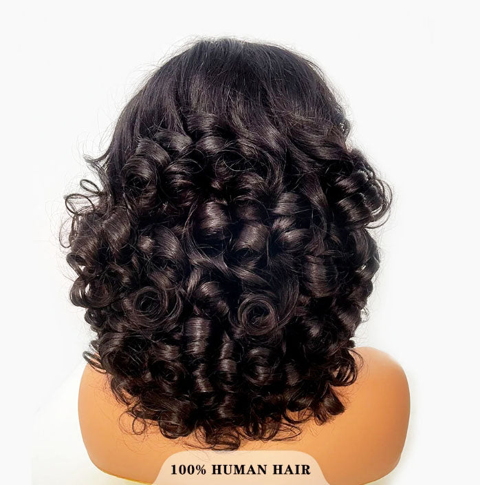 ShowReal Vietnames 250% Density Double Drawn Bouncy Loose Wave 13X4 HD Lace Glueless 30" Raw Human Hair Lace Frontal wigs