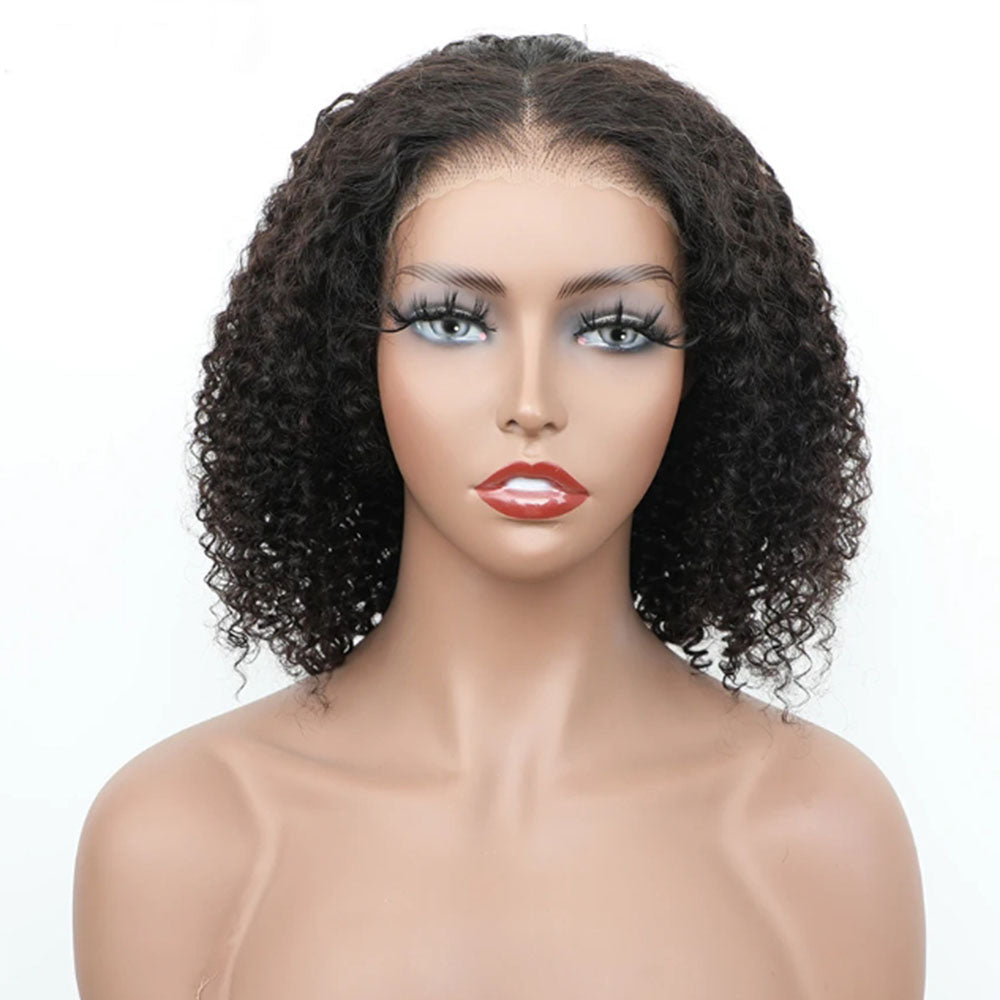 Customized Wig 250% Density Short Kinky Curly Ready to Wear Glueless Wigs Pre Cut Lace Bleachde Konts Closure Wigs Human Hair Wig Lace Front Wigs Pre Plucked For Women 4x4 HD Lace Closure Wig