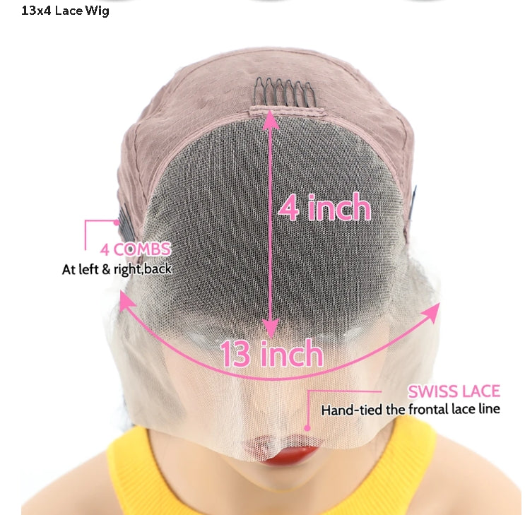 Customized Wig 250% Density Short Kinky Curly Ready to Wear Glueless Wigs Pre Cut Lace Bleachde Konts Closure Wigs Human Hair Wig Lace Front Wigs Pre Plucked For Women 4x4 HD Lace Closure Wig