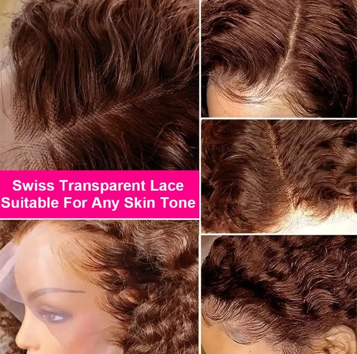 Customized Wig Brown 13x4 Curly Bob Wig Natural Black Deep Wavy Short Bob Wig 220% Density Lace Front Wig Remy Human Hair Wig for Black Women Deep Wave Human Hair Wig Preplucked For Woman Short Curly Wigs