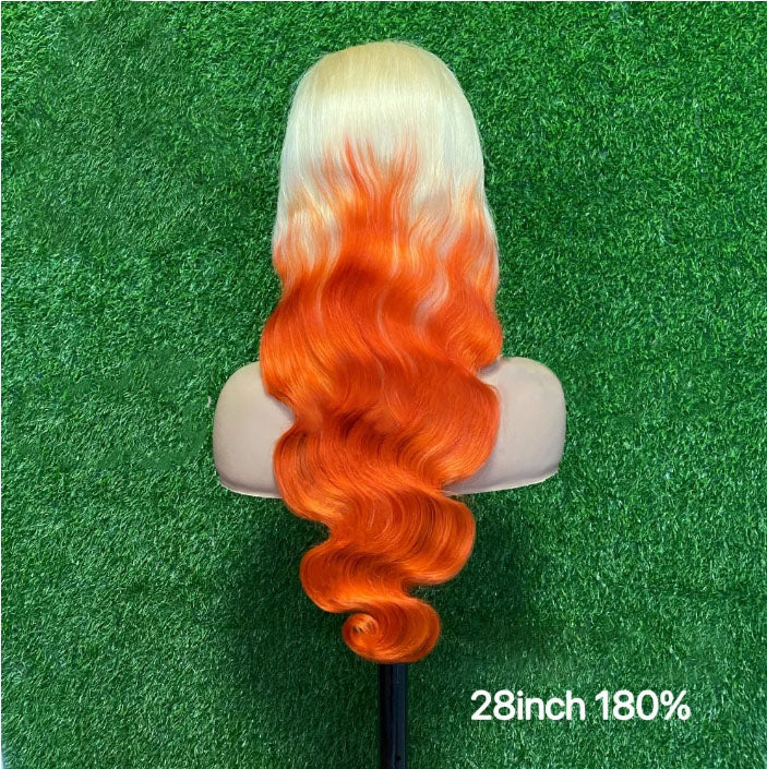 Customized Wig Highlight Deep Wave Body Wave 13x4 Lace Front Wig Go Glueless Wig Blonde 613 Orange Wig 13x4 Lace Front Human Hair Wigs For Women Brazilian Lace Frontal Wig 180% Density
