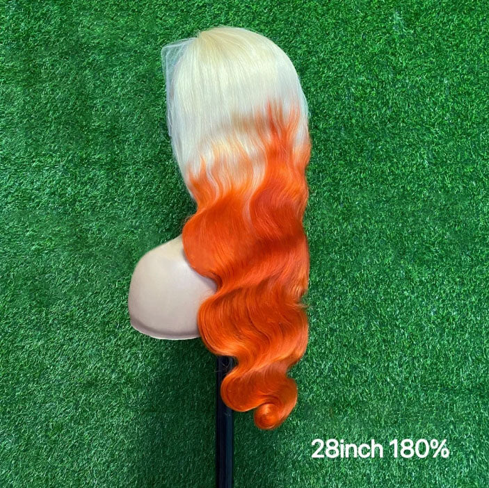 Customized Wig Highlight Deep Wave Body Wave 13x4 Lace Front Wig Go Glueless Wig Blonde 613 Orange Wig 13x4 Lace Front Human Hair Wigs For Women Brazilian Lace Frontal Wig 180% Density