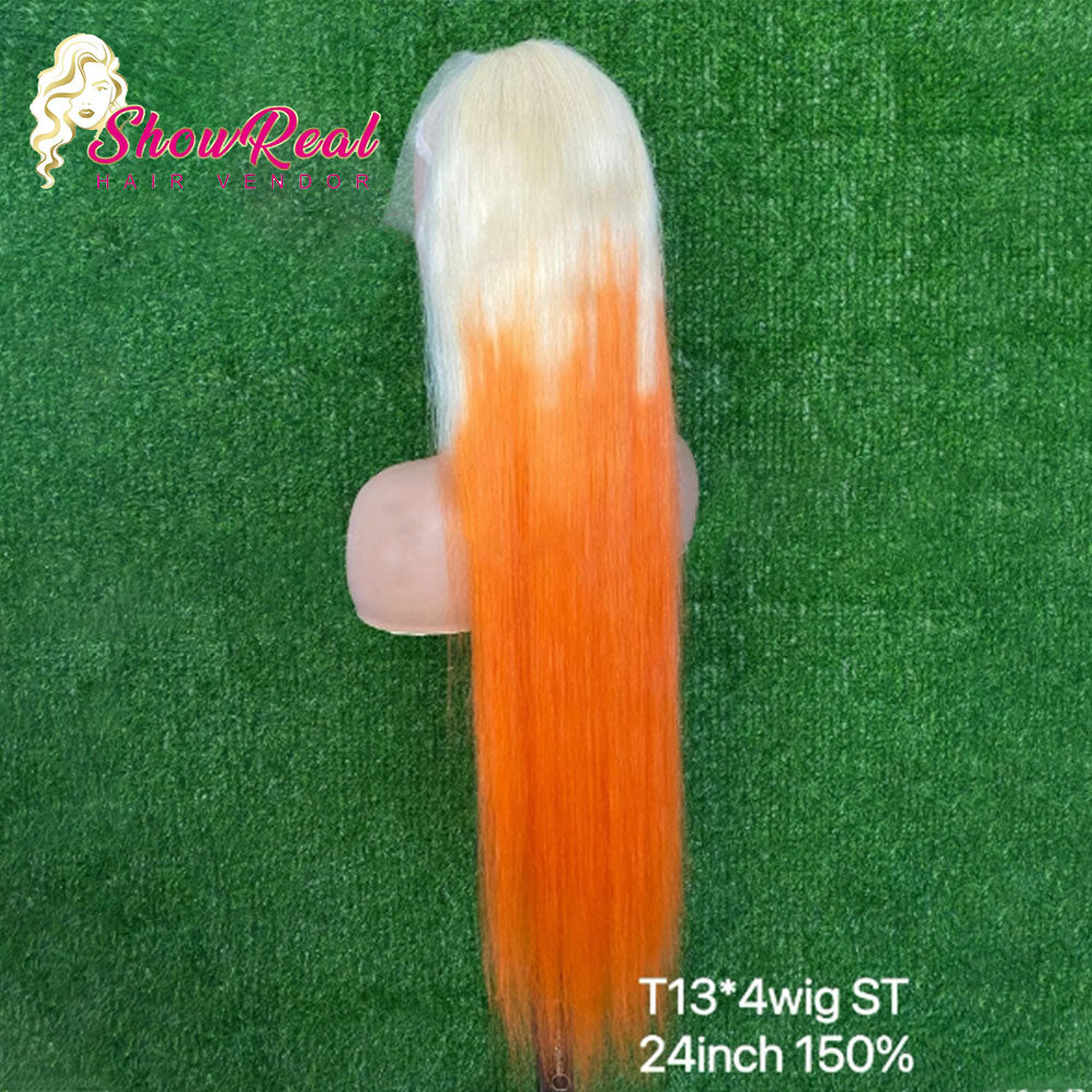 Customized Wig Highlight Deep Wave Body Wave 13x4 Lace Front Wig Go Glueless Wig Blonde 613 Orange Wig 13x4 Lace Front Human Hair Wigs For Women Brazilian Lace Frontal Wig 180% Density