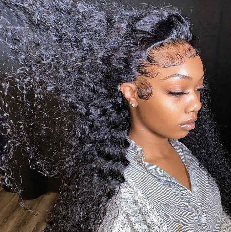 ShowReal 250% Density 13X6 Hd Lace Frontal Wig 30 40 Inch 13x4 Curly Lace Front Human Hair Wig Hd Lace Wig Water Deep Wave Frontal Wigs