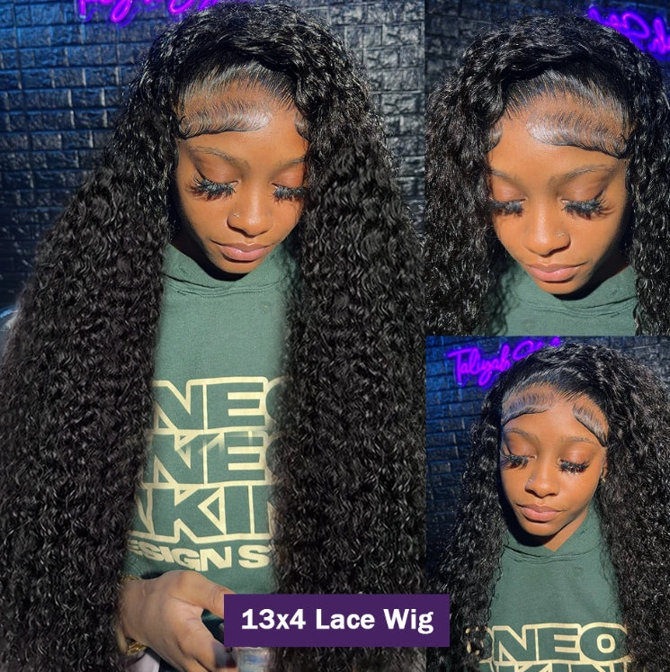 ShowReal 250% Density 13X6 Hd Lace Frontal Wig 30 40 Inch 13x4 Curly Lace Front Human Hair Wig Hd Lace Wig Water Deep Wave Frontal Wigs