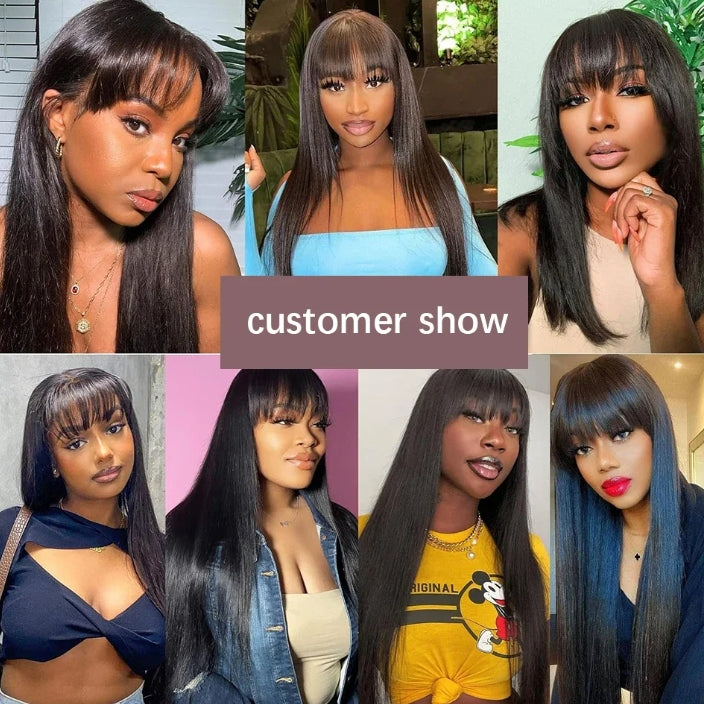 ShowReal Blonde Short BOB 3x1 Middle Lace Part Glueless Human Hair Wig Ready To Go Brazilian 1b/30 Straight Human Hair With Bangs For Women