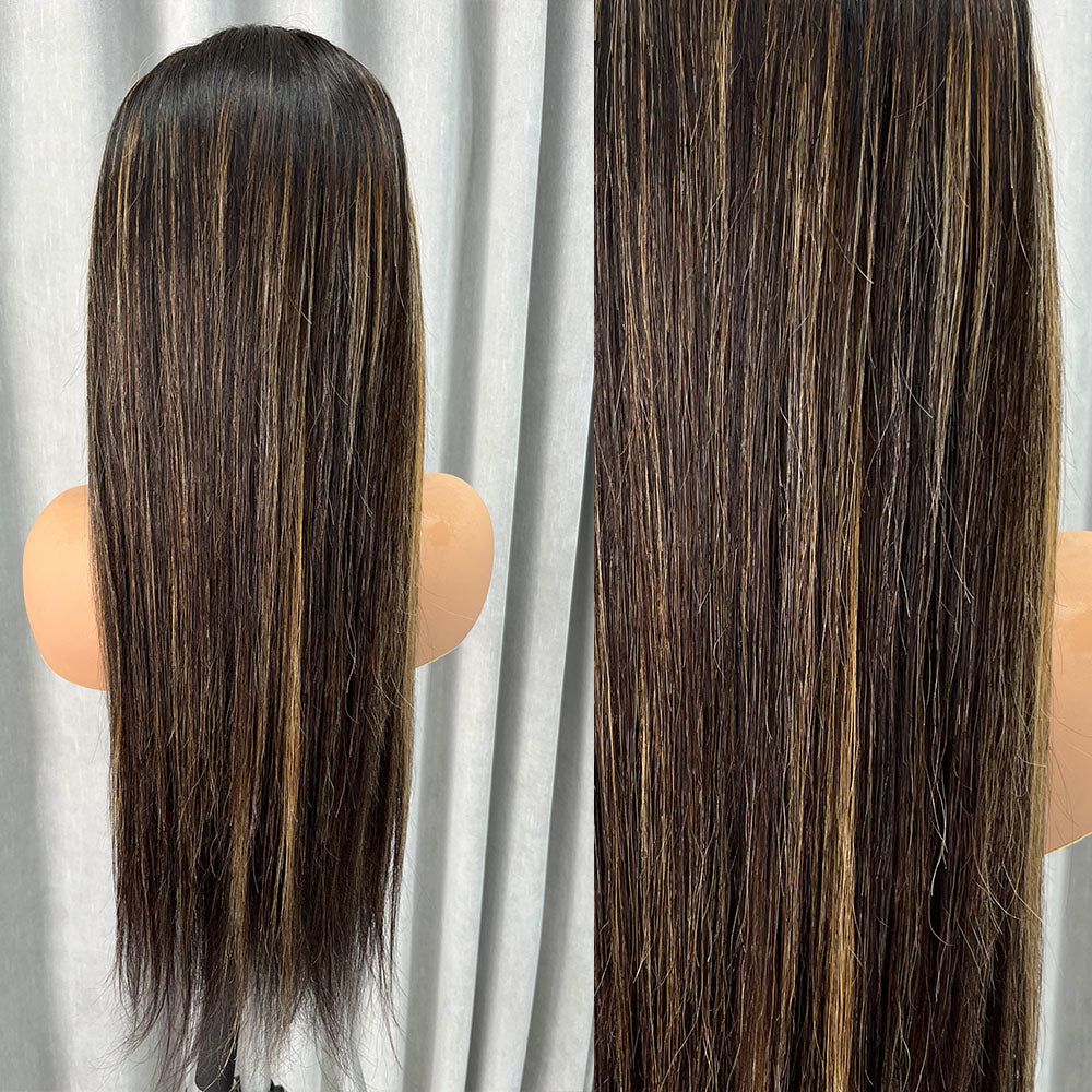 Customized Wig 13X4 Lace Frontal Wig 1b/27 13x4 Straight Human Hair Lace Front Wig For Women 180% Density Lace Wigs Brazilian Virgin Hair Glueless Wigs for Women Pre Plucked Hair