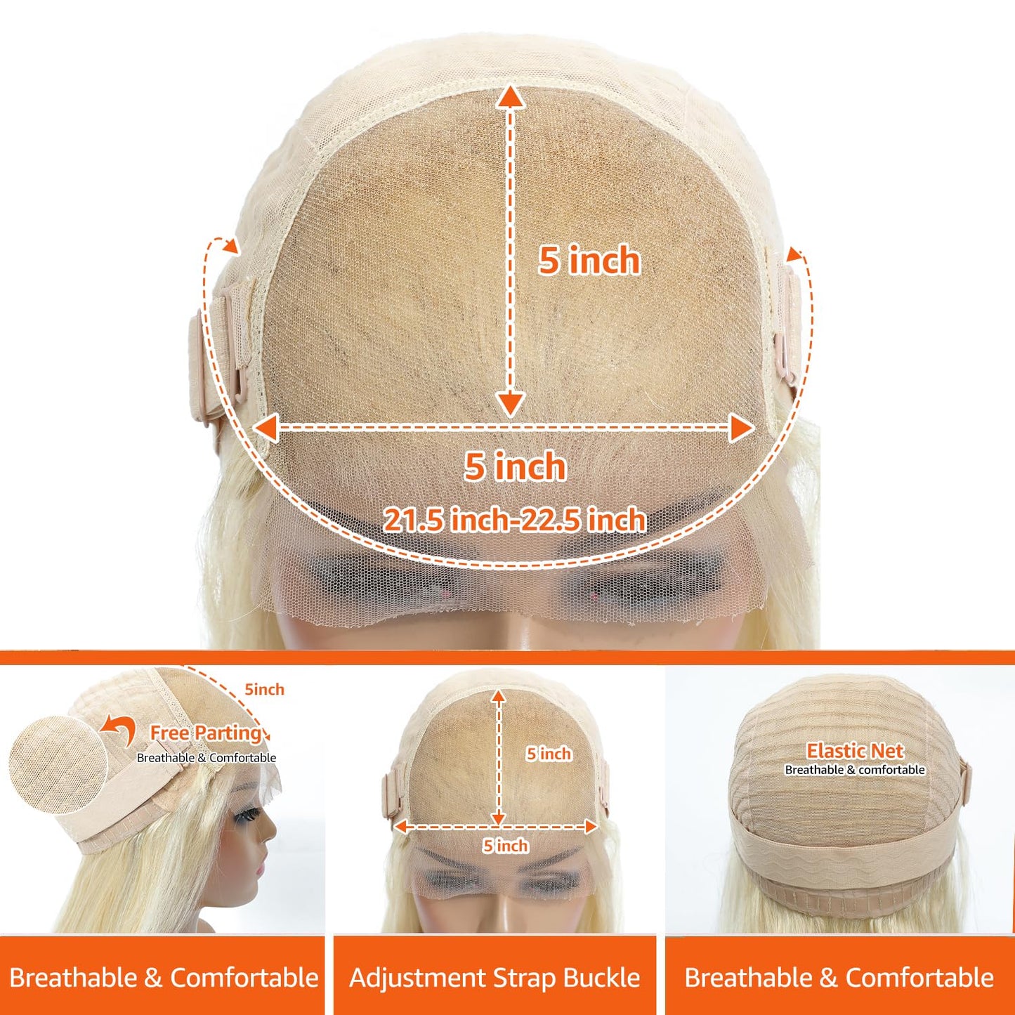 ShowReal 13x4 And 5x5 HD Transparent Lace Frontal 613 Blonde Color Straihgt Pre-Plucked Pre-Bleached Virgin Human Hair Wig For Woman Daily Party Use