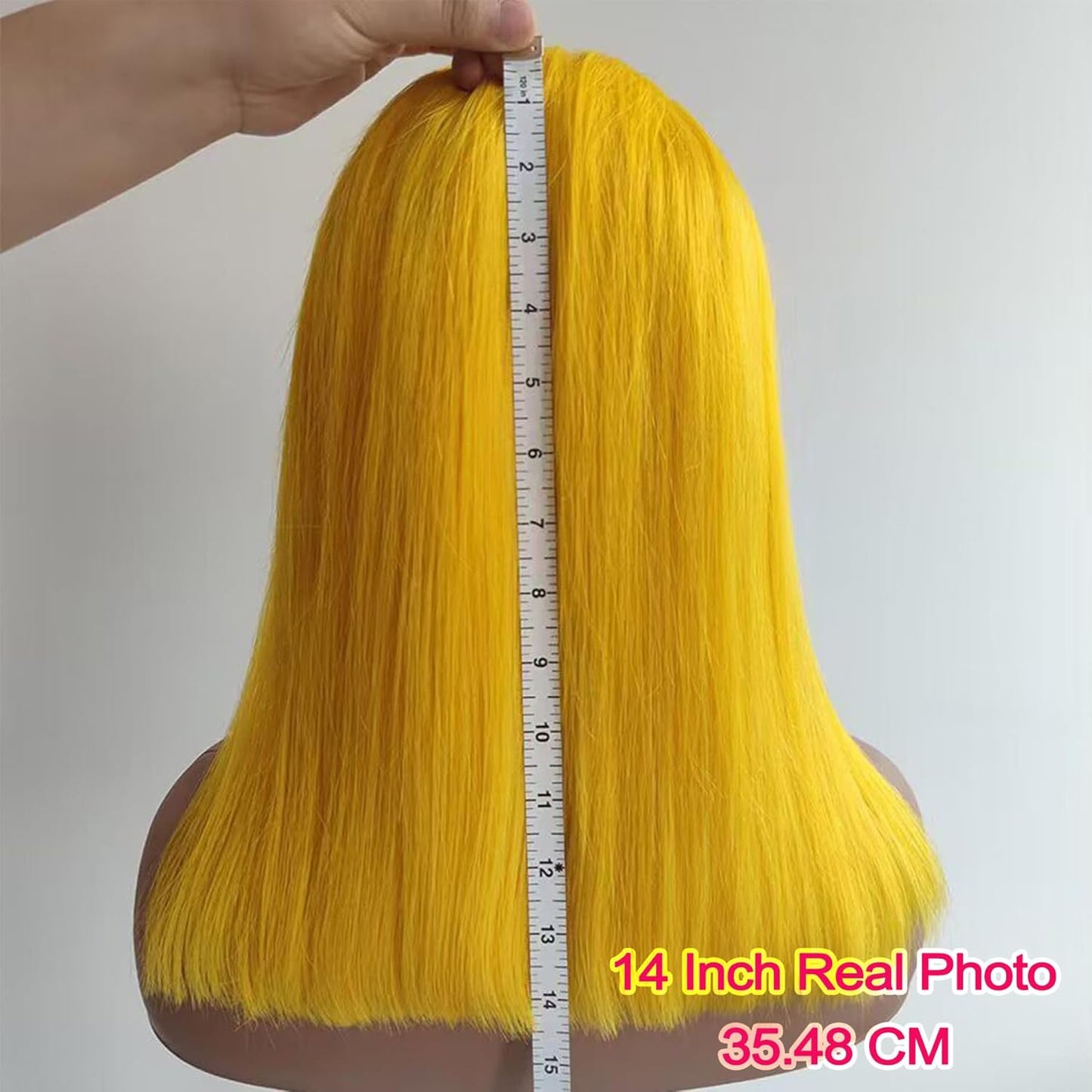 Customized Wig Yellow Wig Human Hair 13x4 Transparent Lace Bob Frontal Human Hair Wigs For Black Women 180% Density Pre Plucked Baby Hair Pink Short Bob Wig