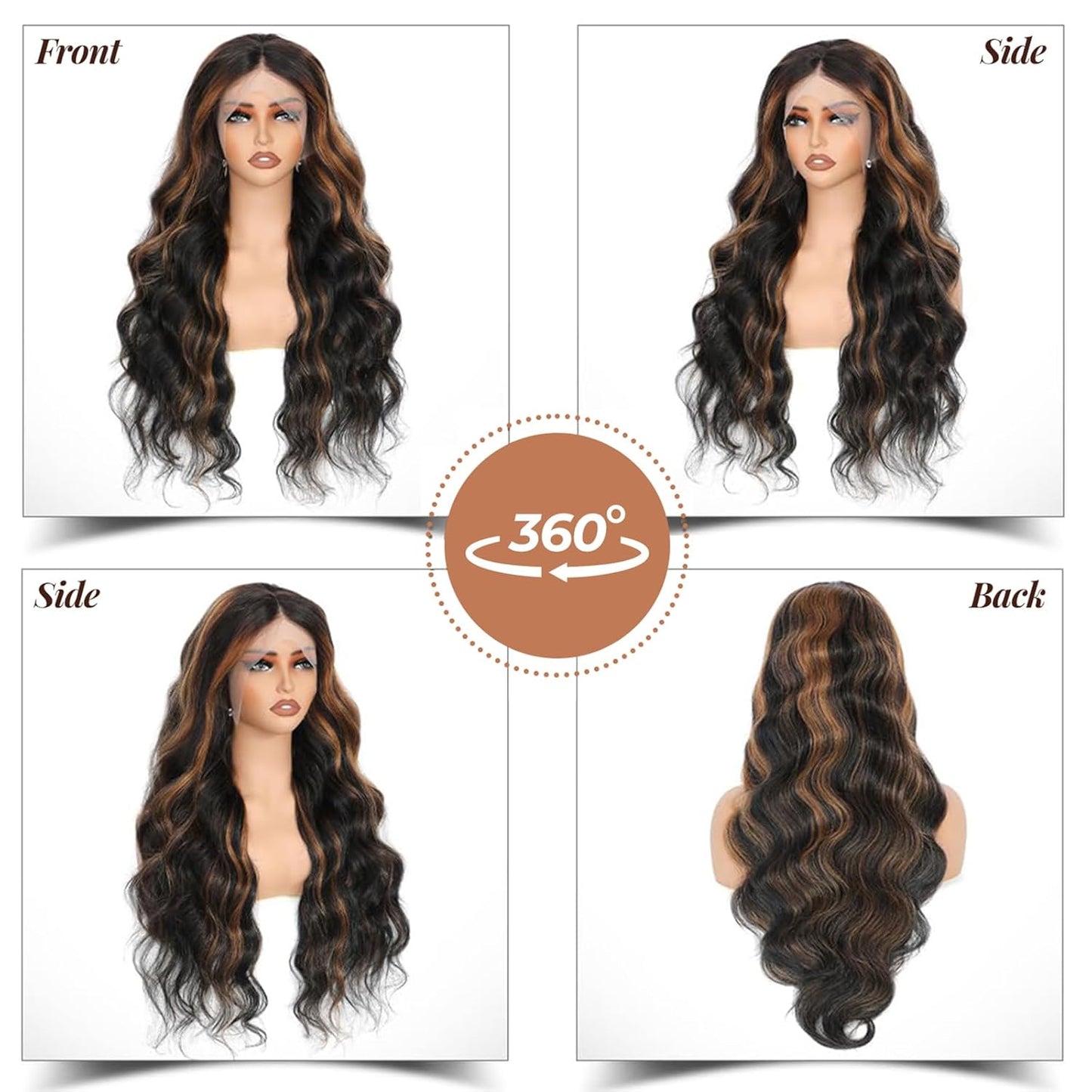 ShowReal 30 Inch 13x6 HD Lace Frontal Wig #27 Color 1b/30 Body Wave 13x4 Transparent Lace Front Wig For Women 13x4 HD Transparent Lace Frontal Wig Body Wave Human Hair Wigs For Women