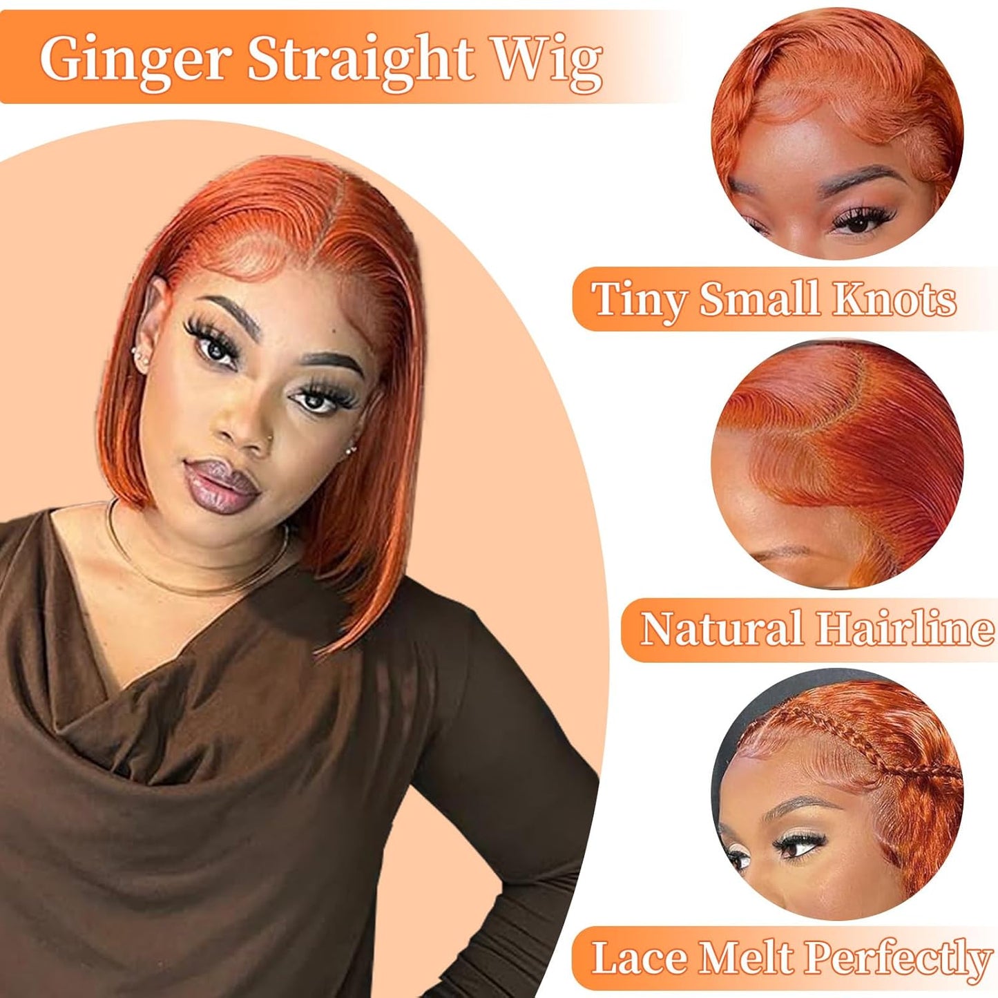 ShowReal Bob Wigs Human Hair 13x4 HD Lace Front Bob Wig Human Hair Short Straight Frontal Glueless Bob Wigs for Black Women Human Hair Pre Plucked with Baby Hair 180% Density