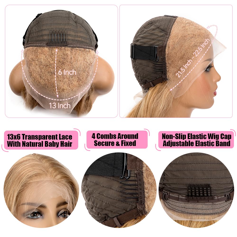 ShowReal 30 Inch 13x6 HD Lace Frontal Wig #27 Color 1b/30 Body Wave 13x4 Transparent Lace Front Wig For Women 13x4 HD Transparent Lace Frontal Wig Body Wave Human Hair Wigs For Women