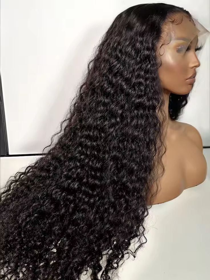 ShowReal Customized 250% Density Burmese Deep Wave 13x4 HD Transparent Lace Natural Black Color For Woman