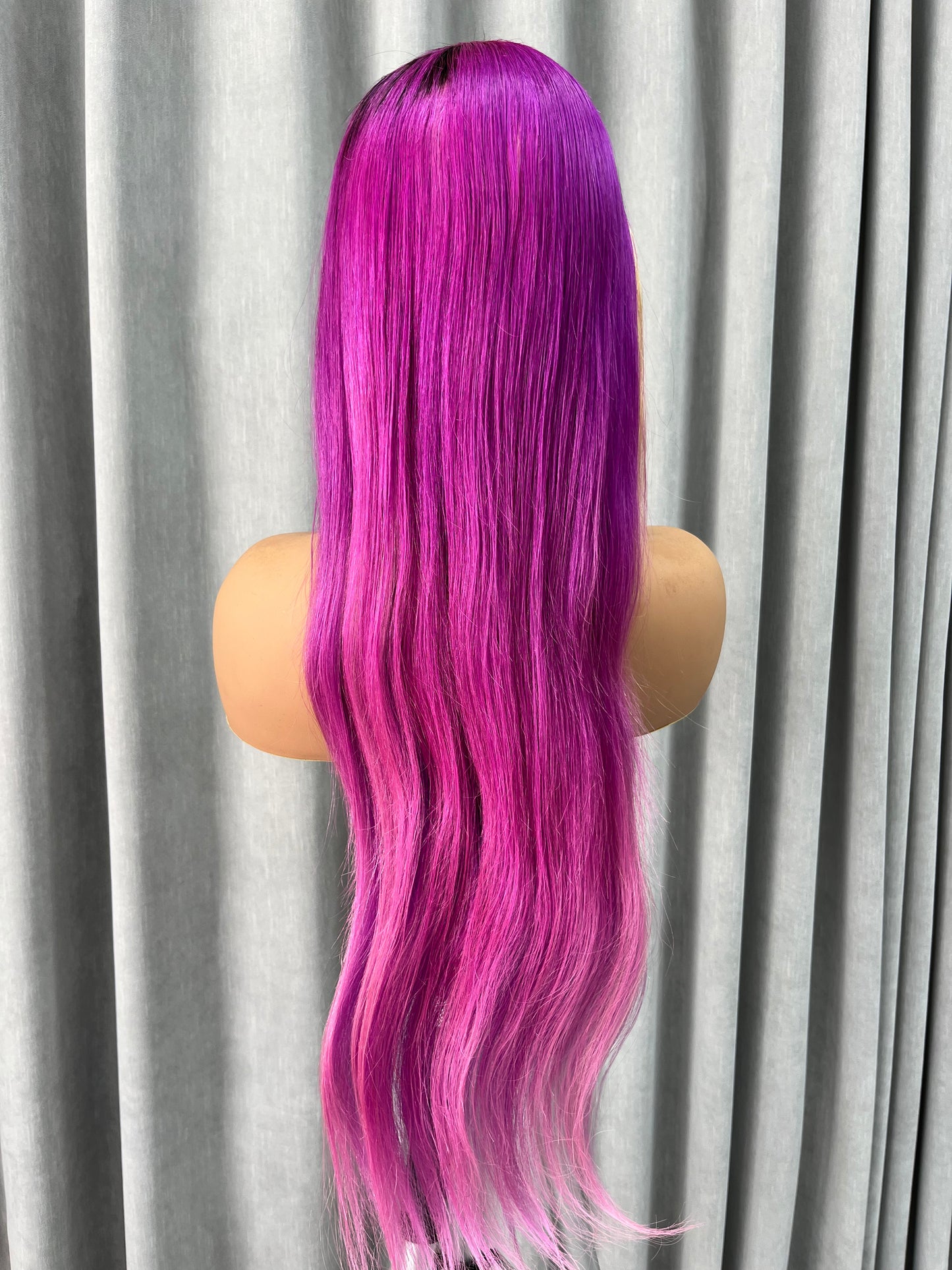 Customized Wig 13x4 Transparent Lace Frontal Rose Red Color Straight Wig For Women 13×4 Lace Front Straight Human Hair Wig