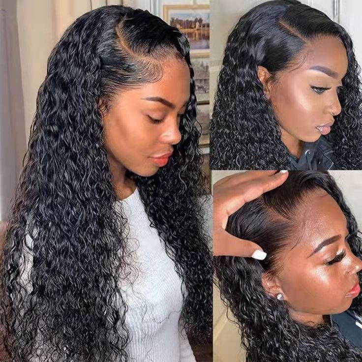 Jerry Curly HD Transparent Lace Wig Wig 180% Density Pre Plucked With Baby Hair Curly Hair 13X4 Lace Wig Human Hair Factory Price Wholesale Free Shipping