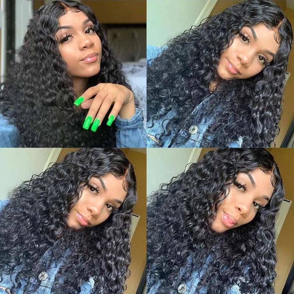 Jerry Curly HD Transparent Lace Wig Wig 180% Density Pre Plucked With Baby Hair Curly Hair 13X4 Lace Wig Human Hair Factory Price Wholesale Free Shipping