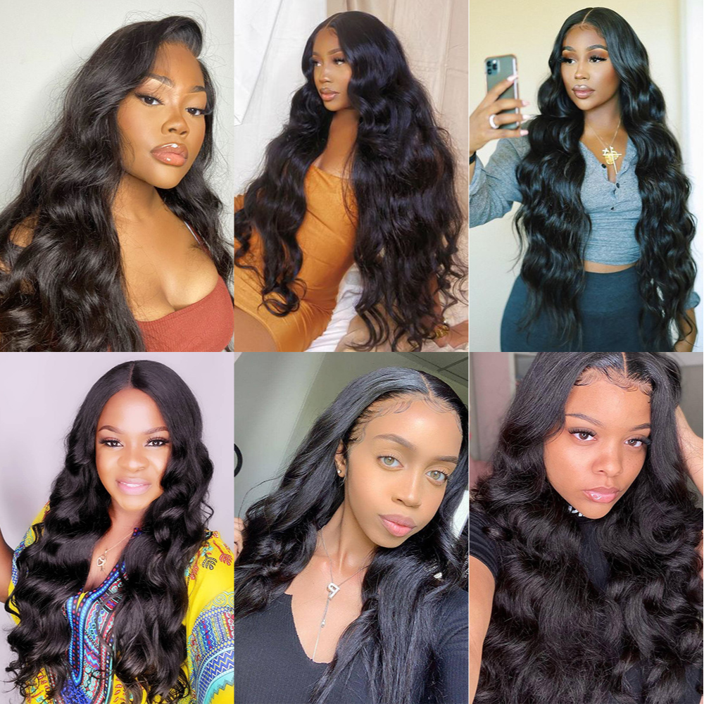 13X4 Body Wave HD Transparent Lace Wig Wig 180% Density Natural Hairline Pre Plucked With Baby Hair 13X4 Lace Wig Human Hair Can Be Colored Factory Price