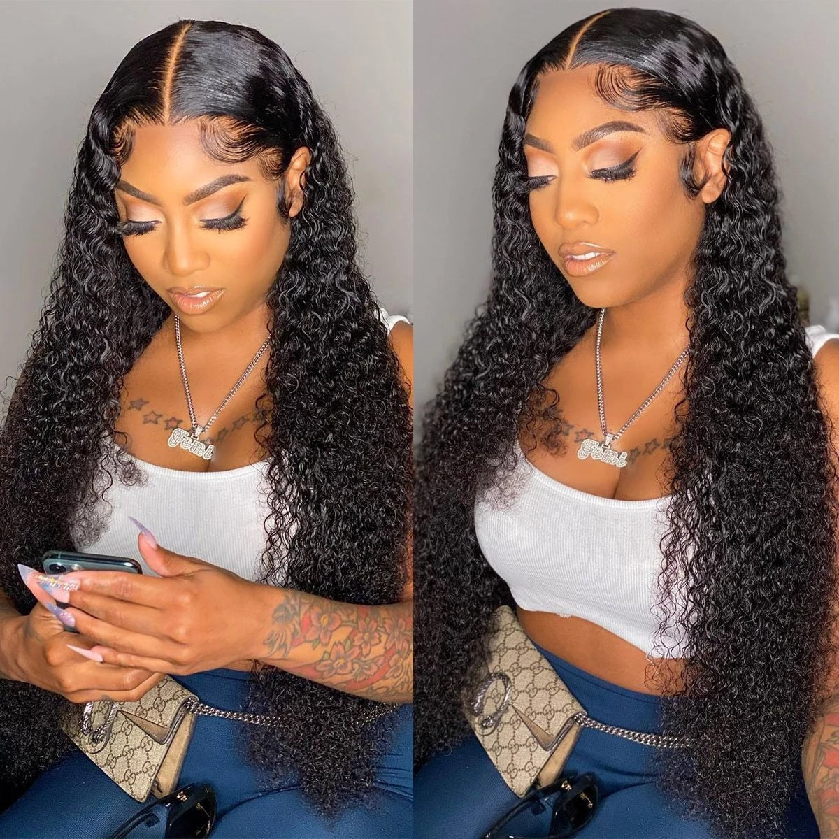 Jerry Curly HD Transparent Lace Wig Wig 180% Density Pre Plucked With Baby Hair Curly Hair 13X4 Lace Wig Human Hair Factory Price Wholesale Free Shipping
