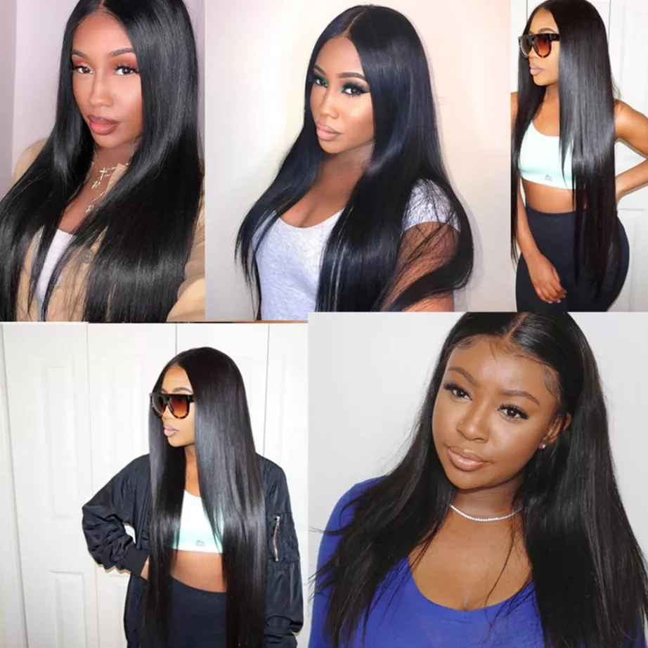 Bone Straight 13X4 HD Transparent Lace Wig Wig 180% Density Pre Plucked With Baby Hair Straight Lace Wig Human Hair For Black Woman