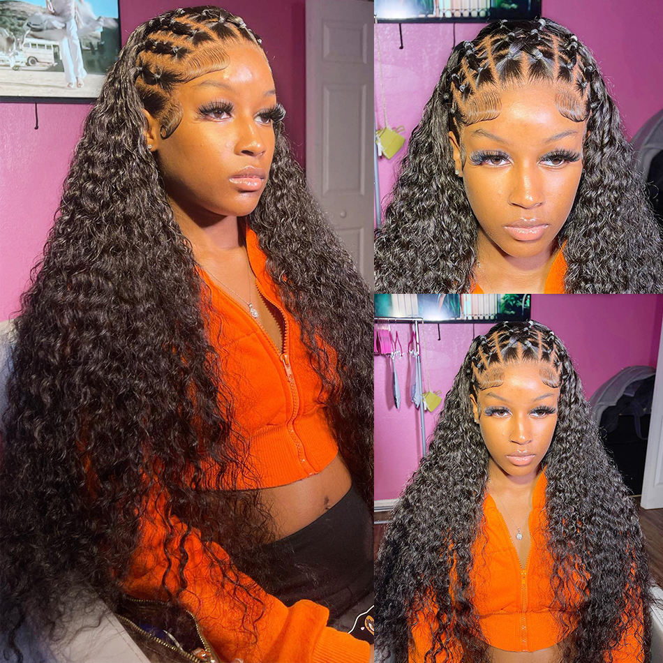Jerry Curly HD Transparent Lace Wig Wig 180% Density Pre Plucked With Baby Hair Curly Hair 13X4 Lace Wig Human Hair Factory Price Wholesale Free Shipping