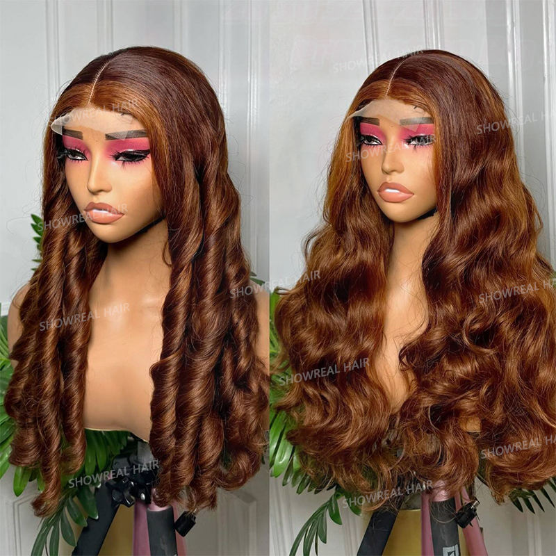 ShowReal Bouncy Egg Spring Curly Raw Vietnamese Hair HD Lace Frontal 5X5 Glueless Wig Cuticle Aligned Virgin Human Hair Wigs For Black Women