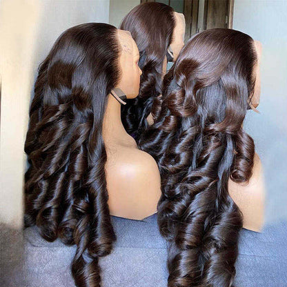ShowReal Bouncy Egg Spring Curly Raw Vietnamese Hair HD Lace Frontal 5X5 Glueless Wig Cuticle Aligned Virgin Human Hair Wigs For Black Women