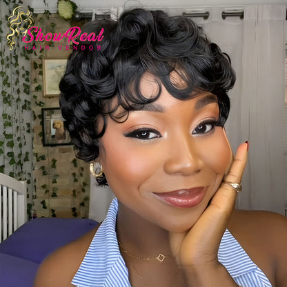 【Mercy Seyifunmi  Same】Pixie Cut Wigs Human Hair for Black Women (025-1B)