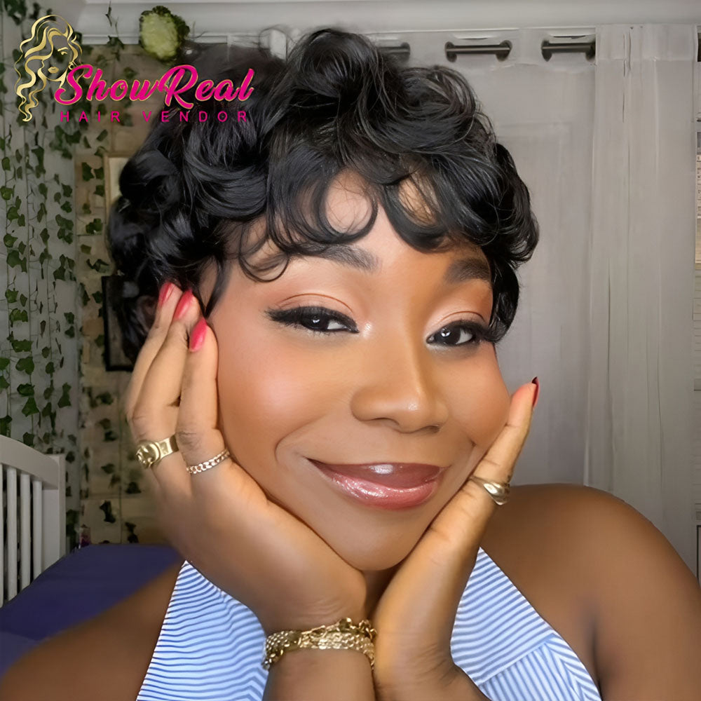 【Mercy Seyifunmi  Same】Pixie Cut Wigs Human Hair for Black Women (025-1B)