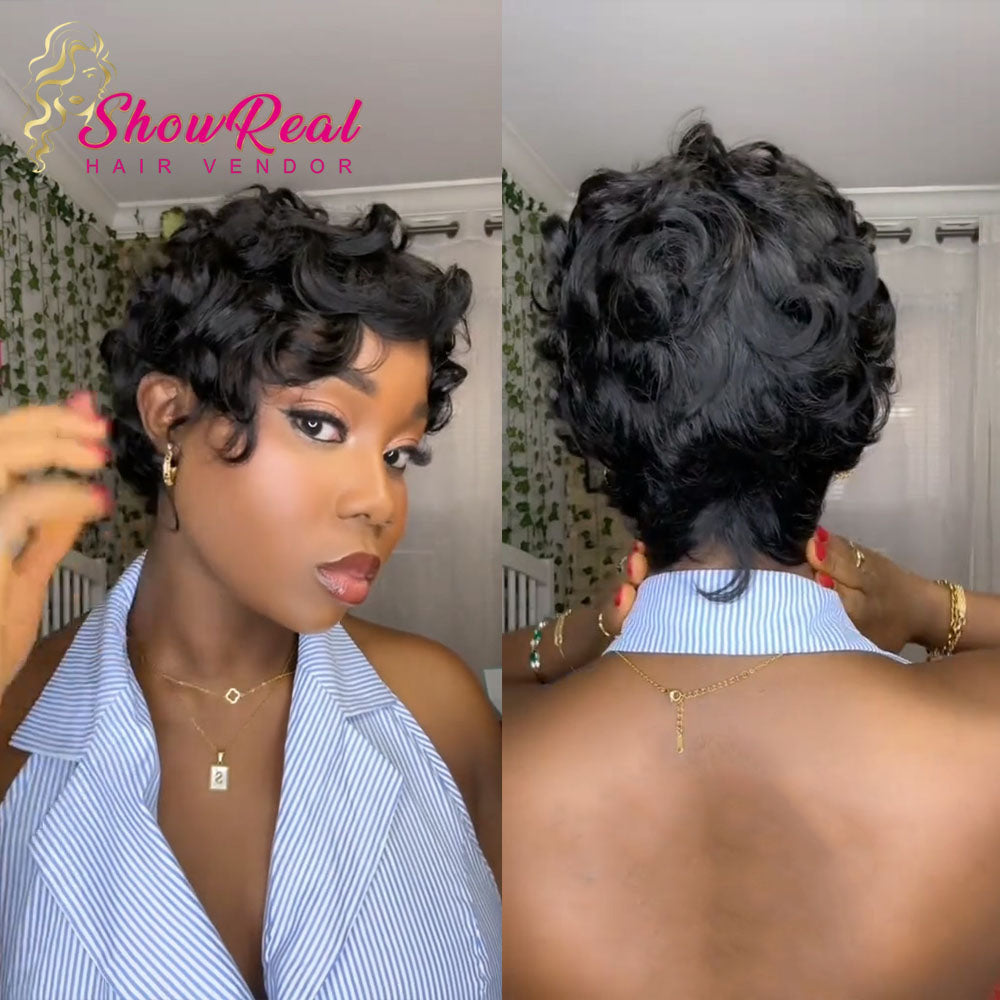 【Mercy Seyifunmi  Same】Pixie Cut Wigs Human Hair for Black Women (025-1B)