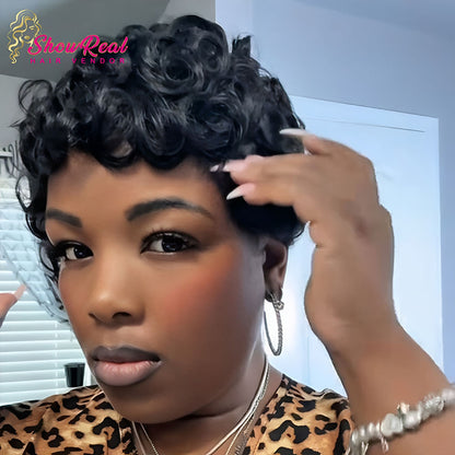 【TastefulCiera Same】Pixie Cut Wigs Human Hair for Black Women (025-1B)