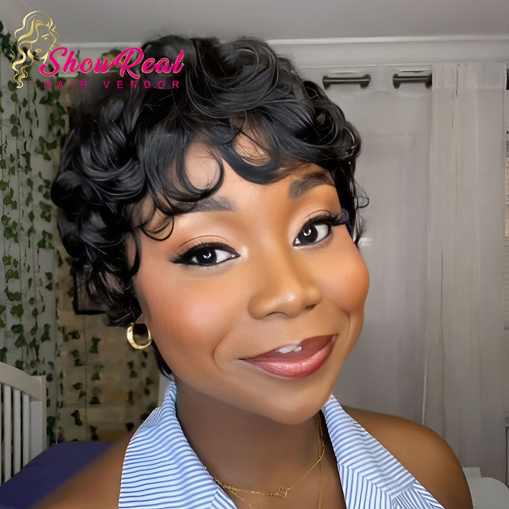 【Mercy Seyifunmi  Same】Pixie Cut Wigs Human Hair for Black Women (025-1B)