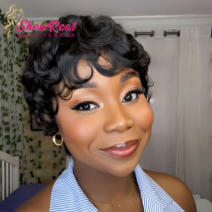 【Mercy Seyifunmi  Same】Pixie Cut Wigs Human Hair for Black Women (025-1B)