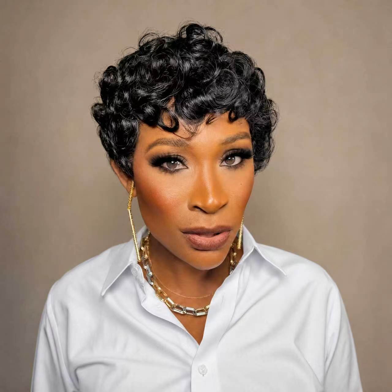 【Rafialuxe same】Short Pixie Cut Wigs Human Hair Chic Pixie Wig (025-1B)