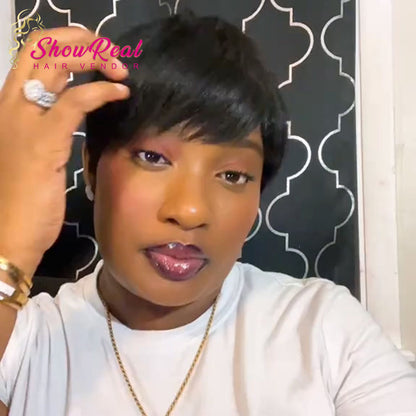 【Deshay|Budget Babe|  Same】Pixie Cut Wigs Human Hair for Women Straight Hair (036-1B)